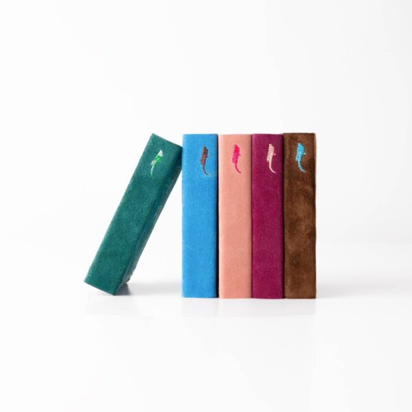 Diari Libreria Acqua Alta Venezia, vista laterale del set di quaderni colorati