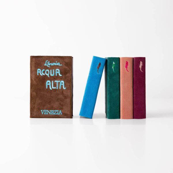 Diari Libreria Acqua Alta Venezia con copertina logo, set di quaderni colorati