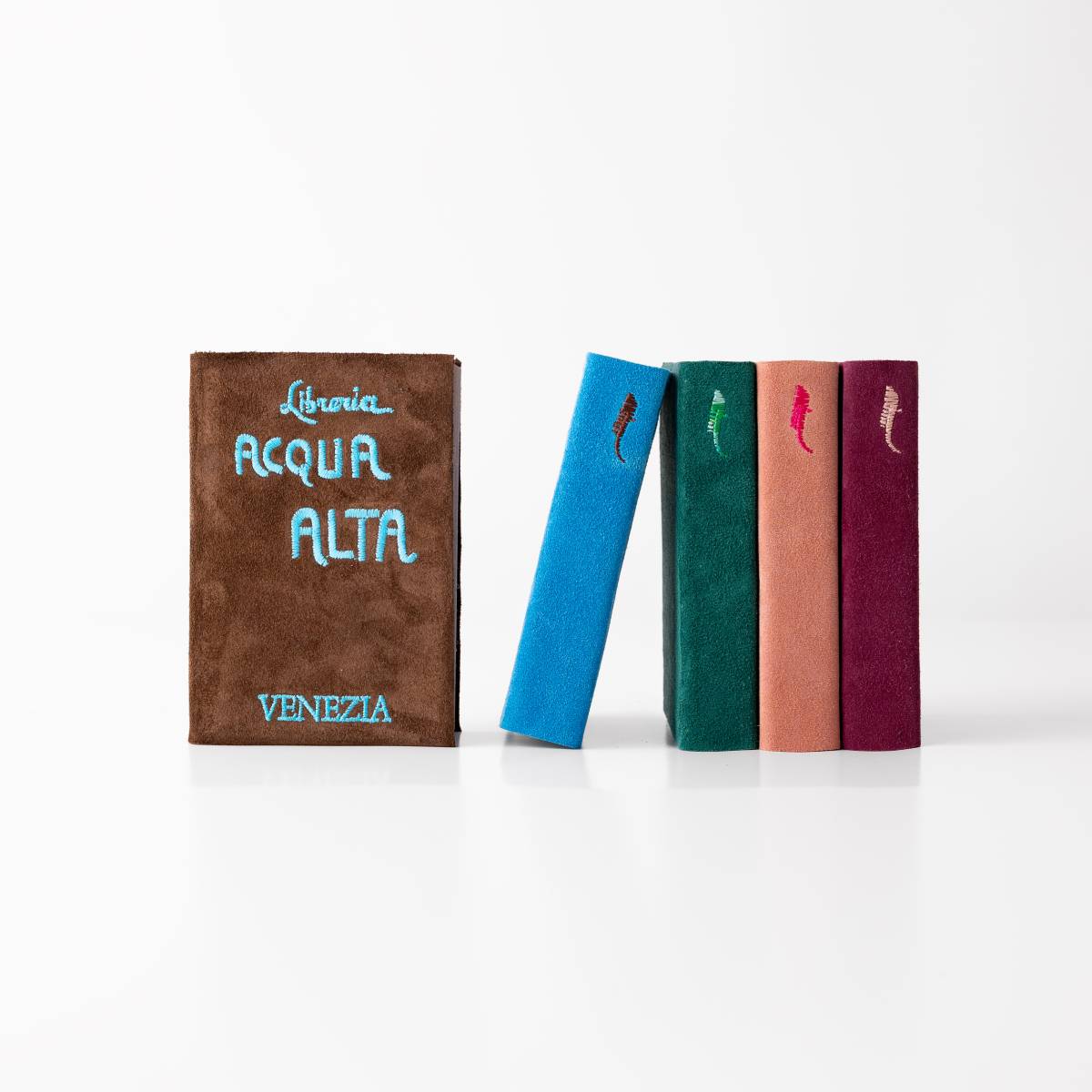 Diari Libreria Acqua Alta Venezia con copertina logo, set di quaderni colorati